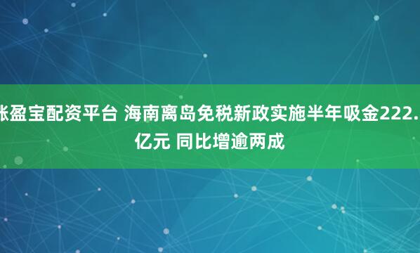 涨盈宝配资平台 海南离岛免税新政实施半年吸金222.2亿元 同比增逾两成